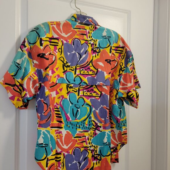 Vintage Retro-Print Vibrant Colourful Jaeger Set - Resortwear - Skirt and Blouse - Picture 4 of 16